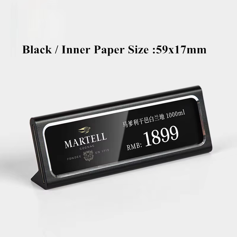 Petit signe de montre de bijoux, porte-carte de nom, présentoir en métal, mini étiquette de prix, étiquettes en papier, 59x17mm