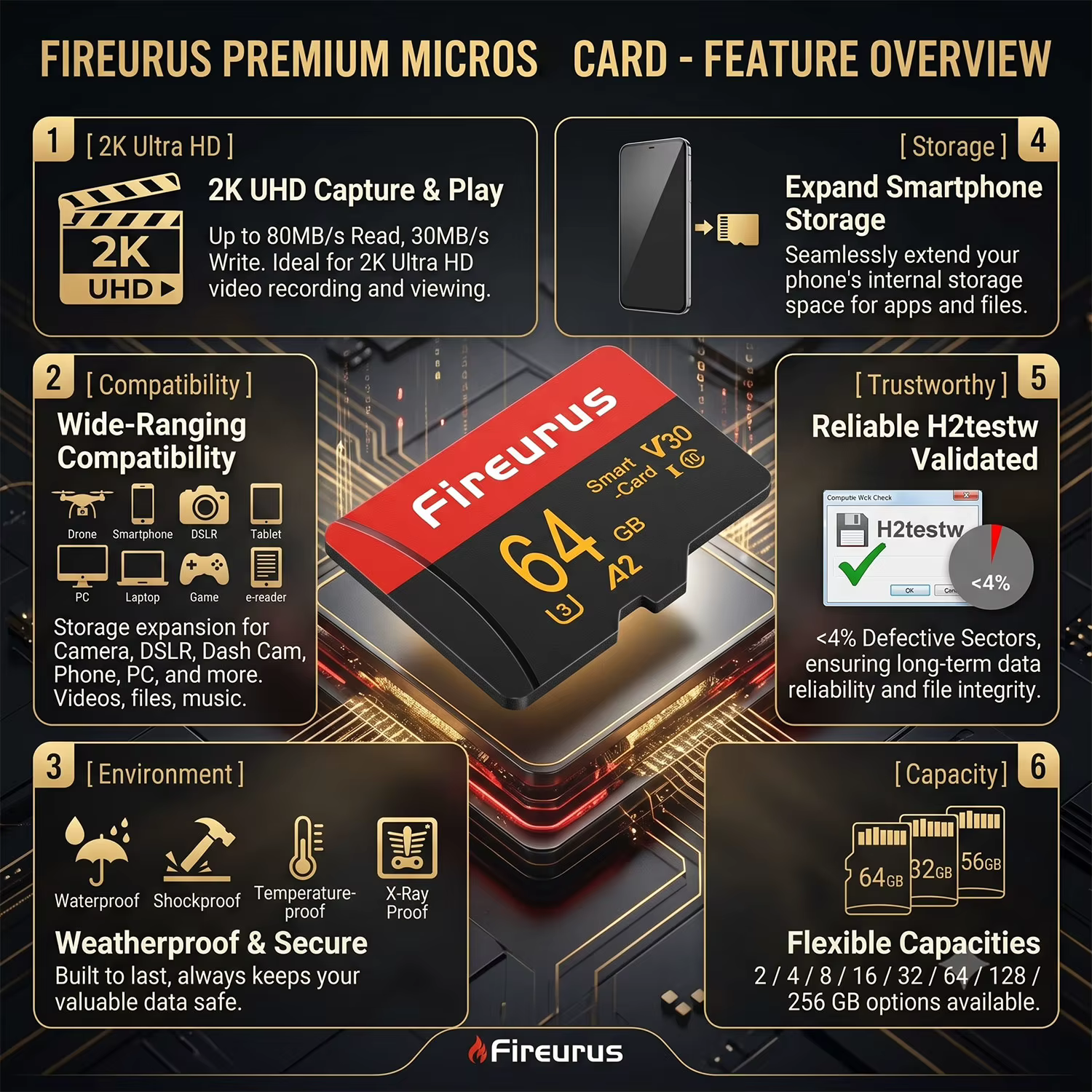 Carte mémoire Mini SD 16/32 Go A2 pour équipement de surveillance