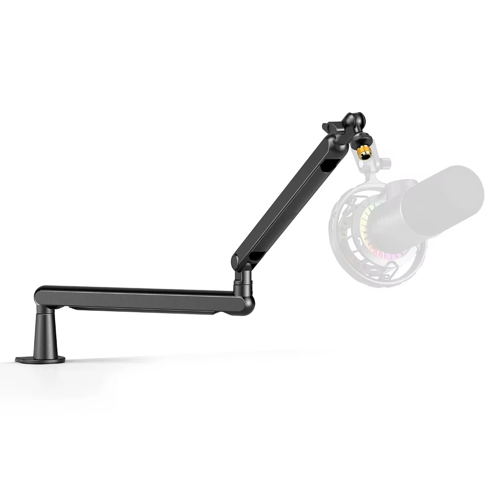 Bras de micro réglable à profil bas avec pince de fixation pour bureau