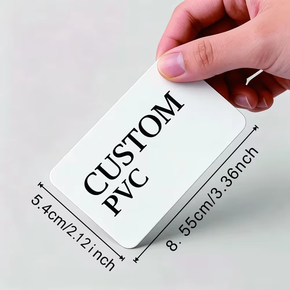 Cartes de visite personnalisées en PVC double face 2x3,5 pouces, carte en plastique durable au design personnalisé, cartes de membre et cartes de visite personnalisées