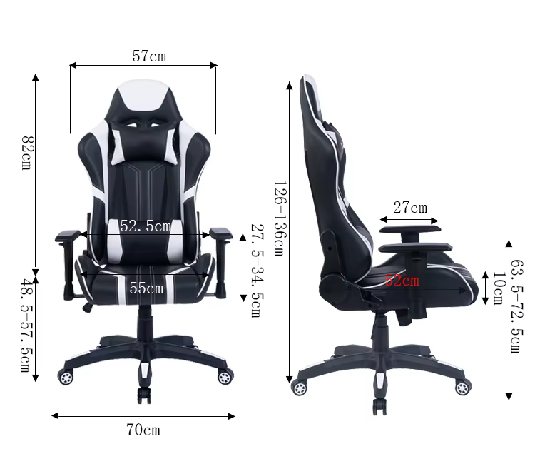 Fauteuil pivotant ergonomique en tissu noir Anji personnalisé pour bureau et gaming