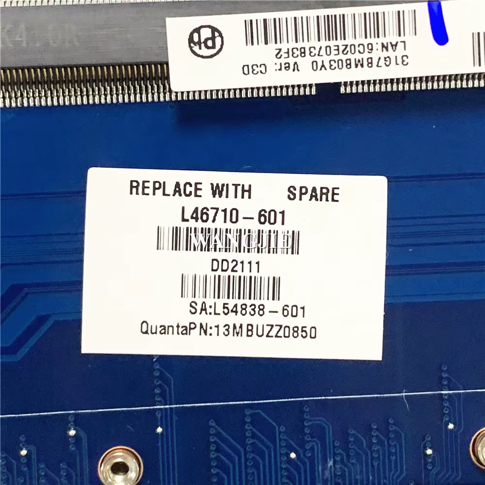 DAG7BJMB8C0 pour HP pavillon 15-CW1010NL 15-CW 15Z-CW TPN-Q210 carte mère d'ordinateur portable L54884-601 L46710-601 R5 R7 CPU 100% fonctionnel
