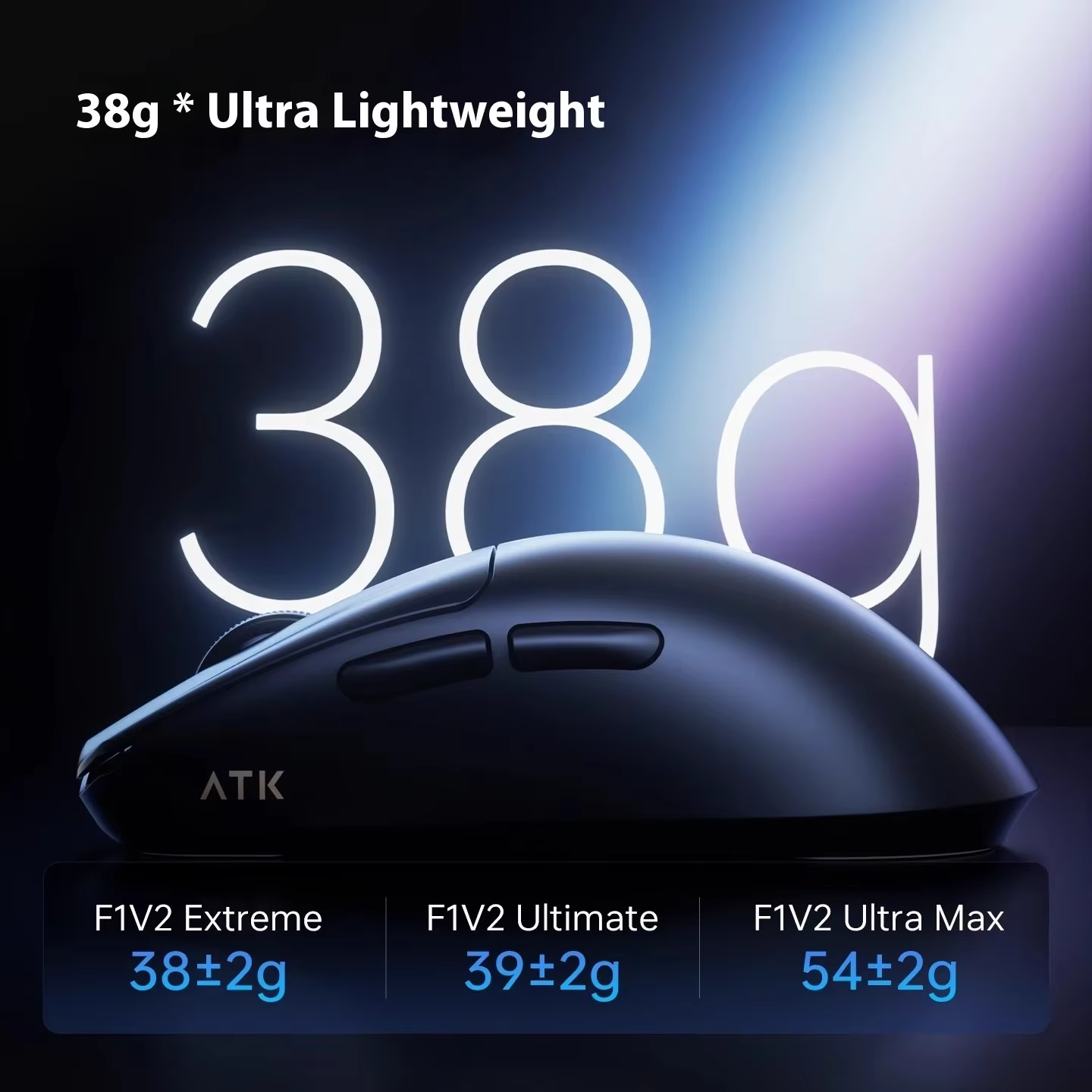 ATK F1V2 souris de jeu ergonomique légère longue durée de vie de la batterie double 8K personnalisé 2.4g