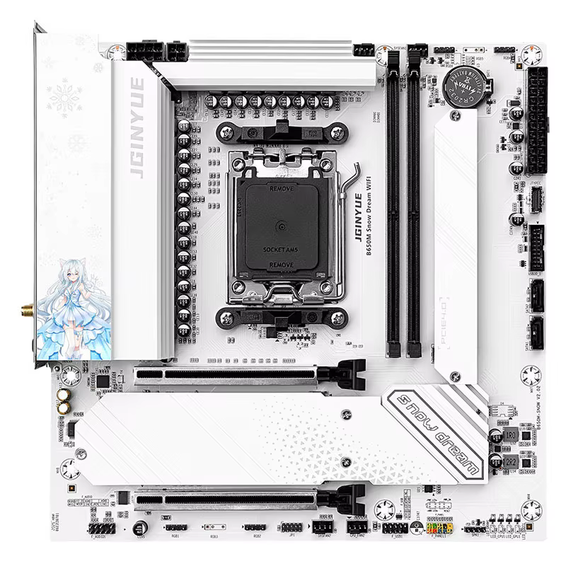 JGINYUE B650M neige rêve WIFI 6E carte mère DDR5 AM5 ordinateur de bureau de jeu