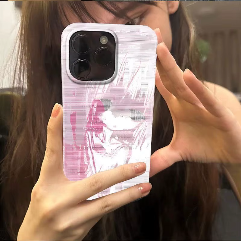 Coque de téléphone pour iPhone Air 17 Pro Max 16 15 Plus 14 13 11 avec protection de l'appareil photo, en silicone, motif fille anime, pour iPhone 12