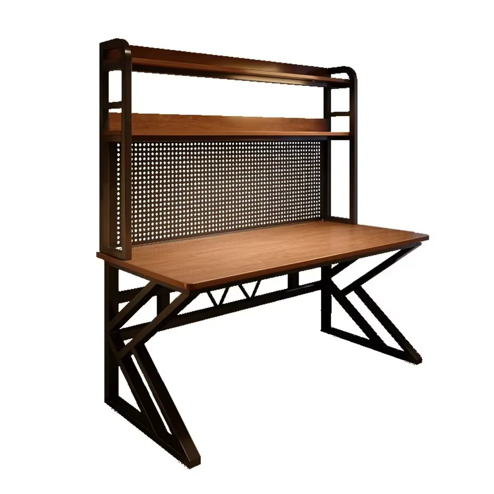 Bureau de jeu avec étagère et panneau perforé, bureau d'ordinateur avec rangement, bureau d'étude pour la maison, bureau pour chambre à coucher, petit espace