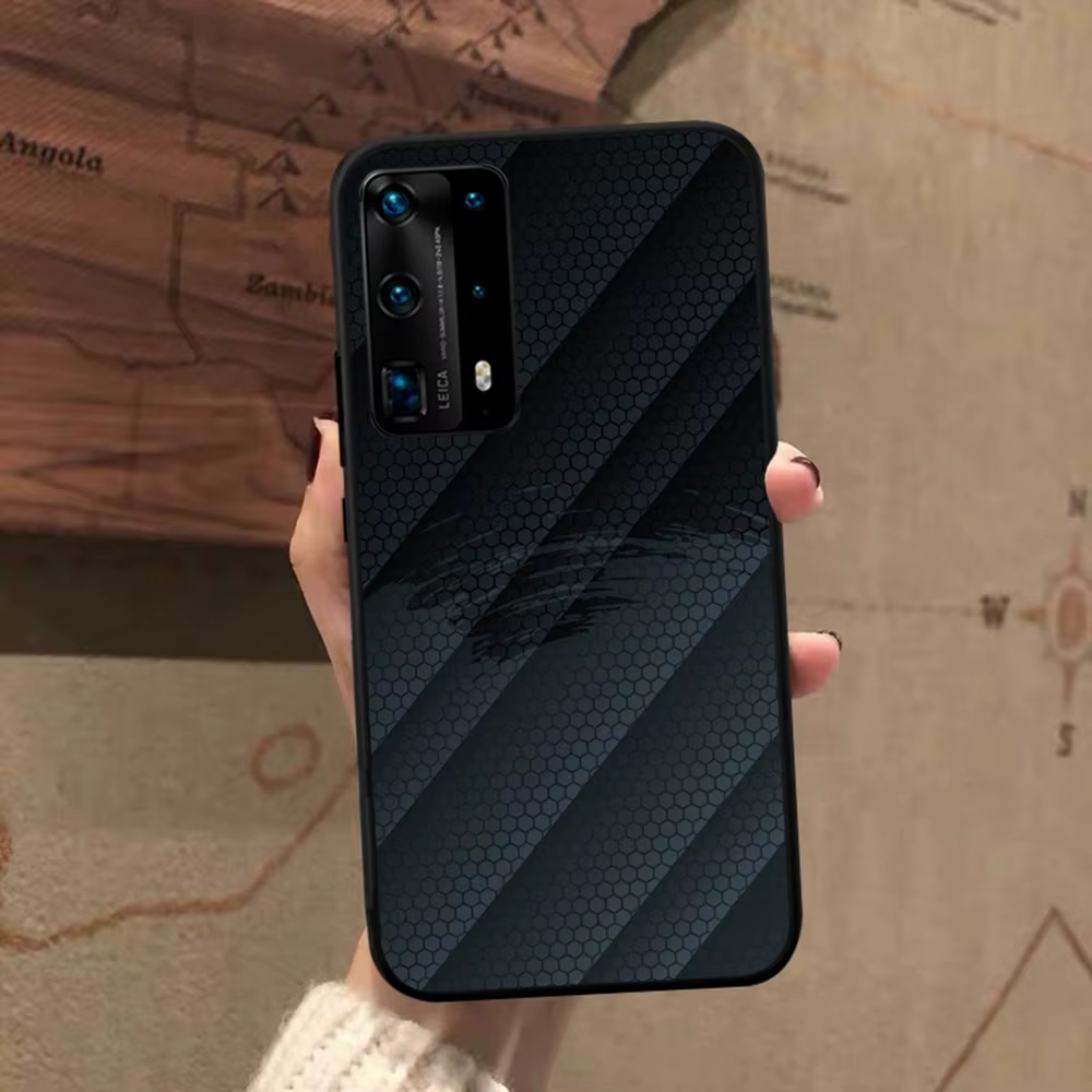 Coque de téléphone en fibre de carbone pour voiture, Huawei P 8 9 10 20 30 40 50 Pro Lite Psmart Honor 10 lite 70 Mate 20lite