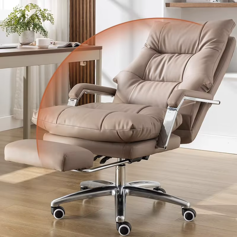 Chaise De bureau ergonomique De luxe en cuir moderne pivotant inclinable