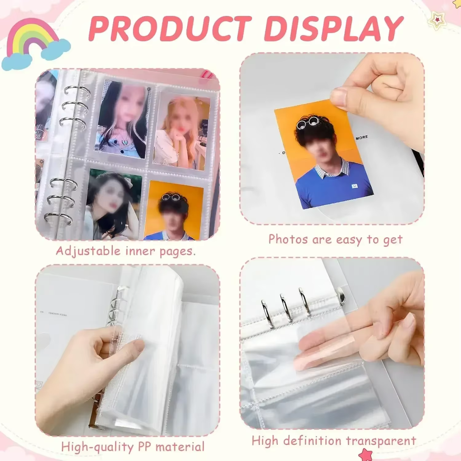 Album de cartes photo Kpop Idol, classeur multi-pochettes pour photocards, livre de rangement pour cartes photo, cadeaux d'anniversaire
