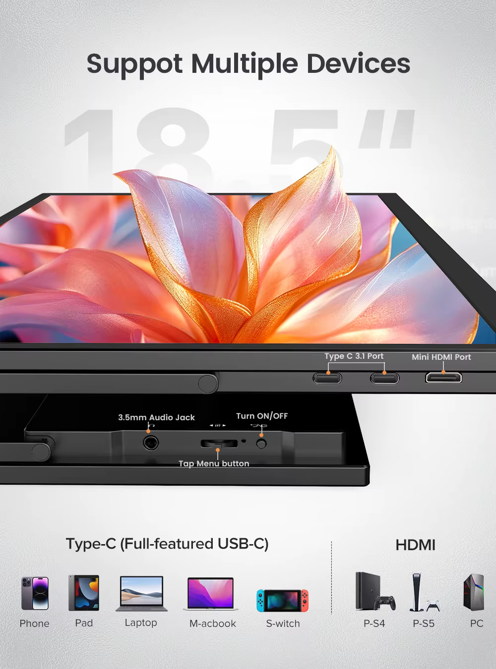 UPERFECT Moniteur LCD IPS de 18