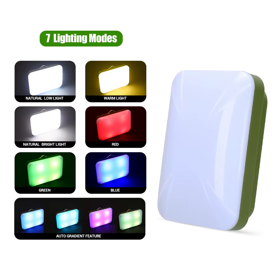 Lampe de Camping Rechargeable avec crochet-7 Modes d'éclairage, lanterne extérieure étanche et Portable pour sac à dos, éclairage de tente, voyages de randonnée