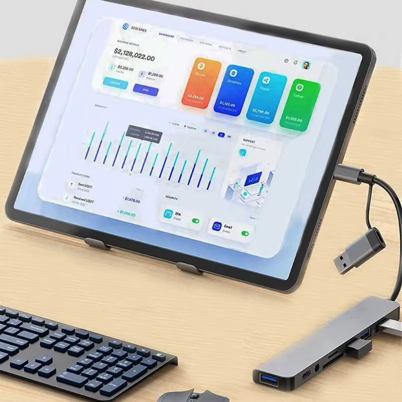 Hub USB Type C 8 en 1, Station d'accueil