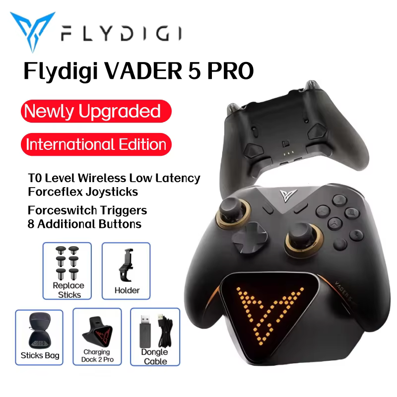 Flydigi Vader 5 Pro contrôleur de jeu 8 boutons supplémentaires haut niveau Ultra-basse latence FORCESWITCH déclencheurs manette de jeu sans fil