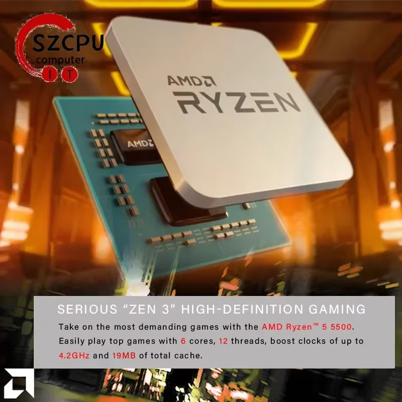 Processeur de bureau AMD Ryzen 5 5500 R5 5500 6 cœurs 12 threads 4