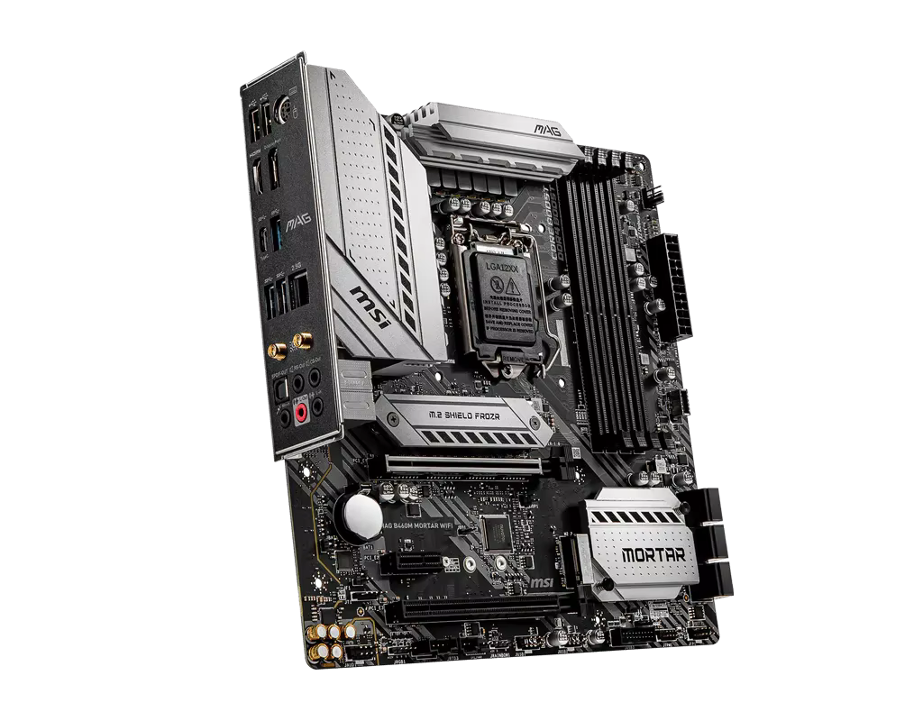 Carte mère MSI MAG B460M MORTAR WIFI LGA 1200 2×PCI-E X16 128GB PCI-E 3.0 1×Display Port 4×DDR4 1×HDMI