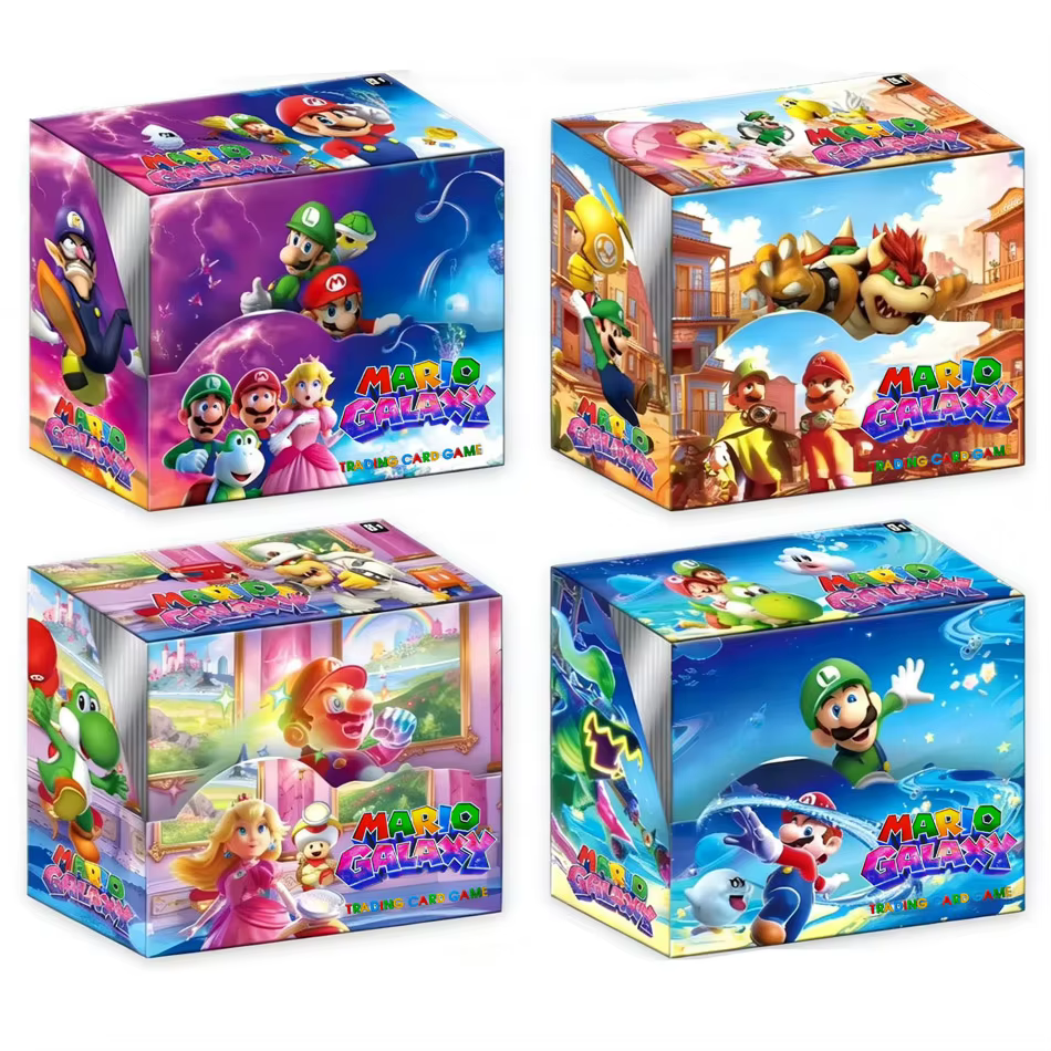 Pack de cartes Super Mario Galaxy, 288 cartes, boîte mystère, parfait pour les fans de Nintendo, les collectionneurs et les amateurs de jeux de cartes à collectionner.