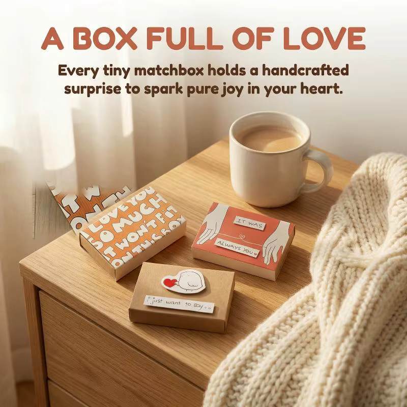 Nouvelle boîte à messages romantique « Je t'aime » faite à la main, 1 pièce, pour la Saint-Valentin, un anniversaire, un mariage, une surprise pour elle/lui ​
