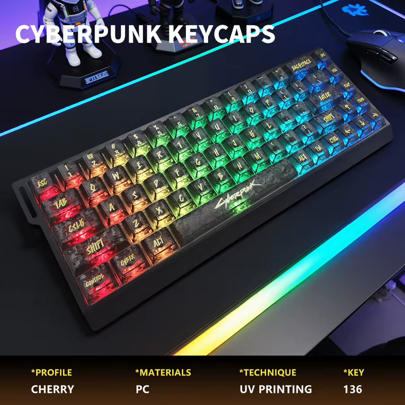 Clavier mécanique sur le thème cyberpunk