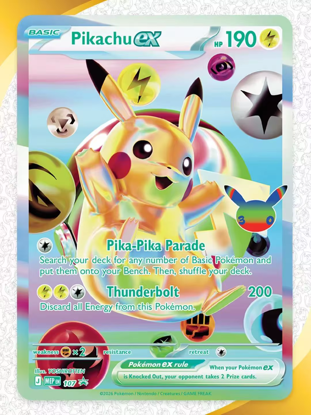 Cartes Flash DIY Pokémon 30e Anniversaire : Mew, Mewtwo, Pikachu, Espeon, Umbreon – Cartes Texturées Anglaises et Japonaises – Cadeau Anime Dessin Animé