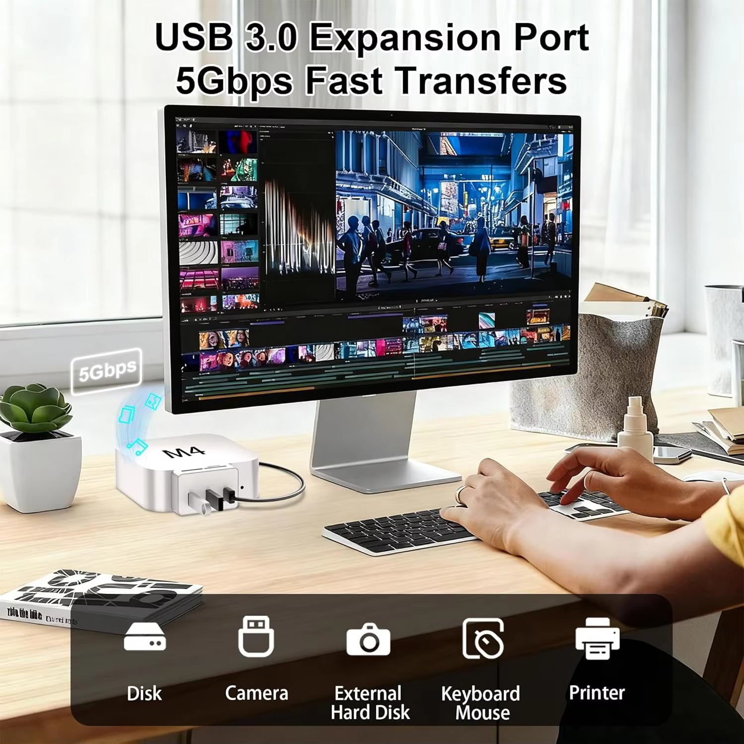 Hub USB C pour Mac mini M4/M4 Pro
