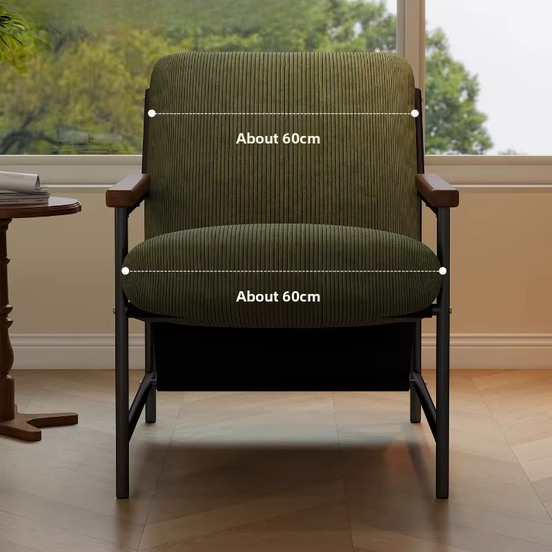 Fauteuil monoplace de style vintage, fauteuil inclinable de loisirs moderne avec repose-pieds, chaise d'appoint confortable pour balcon de chambre à coucher