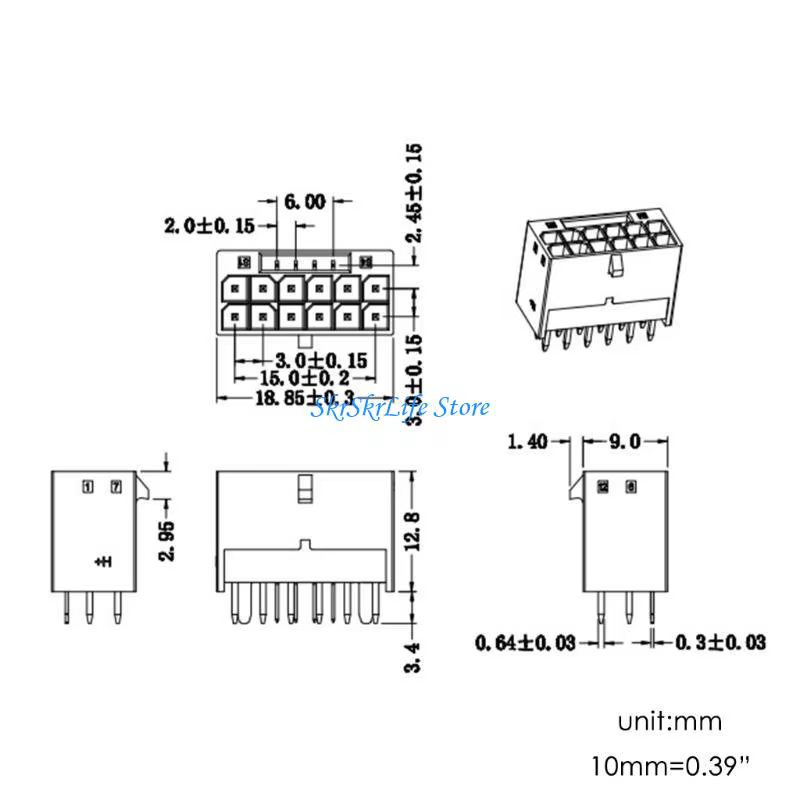 E65E PCIE 5.0 Connecteur d'alimentation carte graphique 12VHPWR pour 3090ti RTX4080 RTX4090