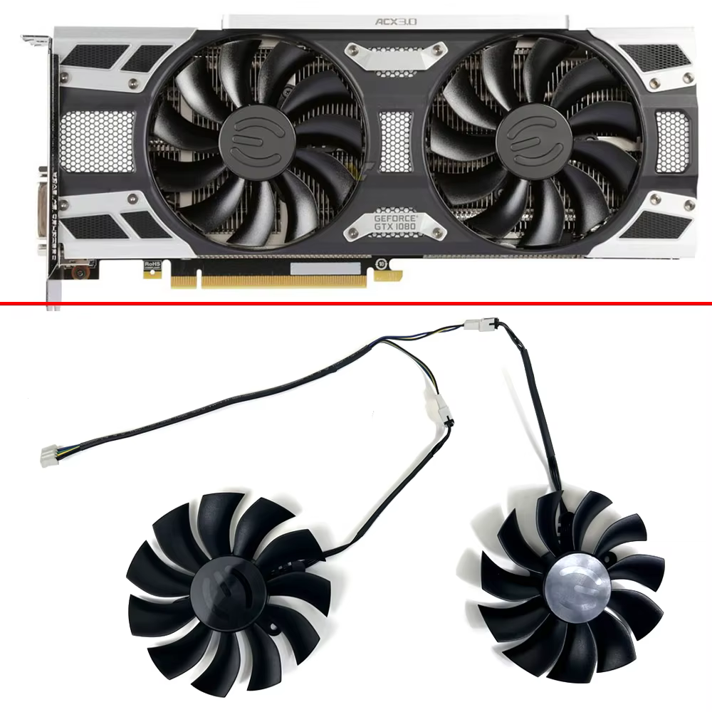 2 pièces bricolage 87MM 4PIN PLA09215B12H GTX1080 TI GTX1070 1060 ventilateur GPU pour EVGA GTX 1080 1070 1060 GTX1060 ventilateur de carte vidéo graphique