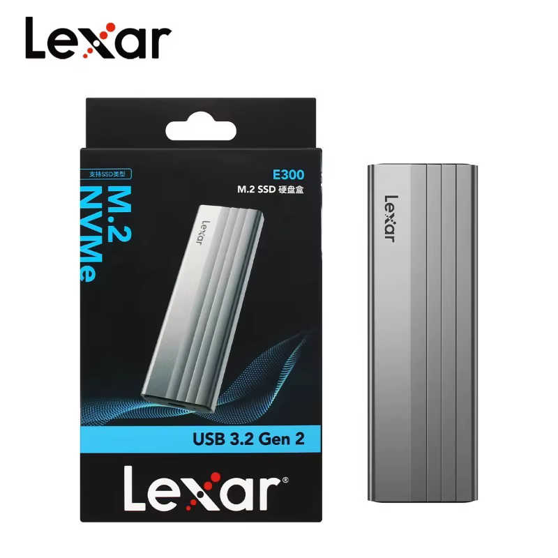 Boîtier SSD M.2 Lexar Original E300 pour SSD NVMe 2230 / 2242 / 2260 / 2280 Type C USB 3.2 Gen 2