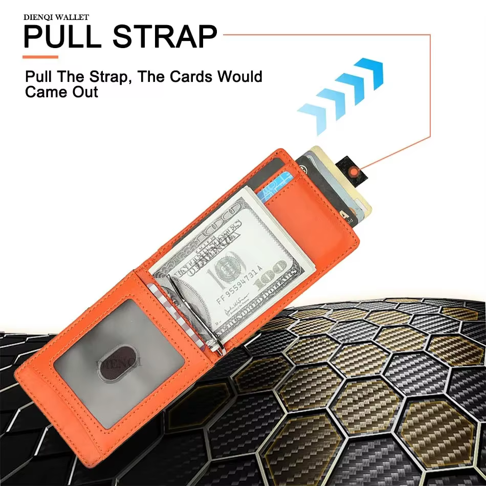 Rfid porte-carte en Fiber de carbone hommes portefeuilles pince à billets mince étui d'identité hommes mince minimaliste porte-carte Portable noir Walet choix