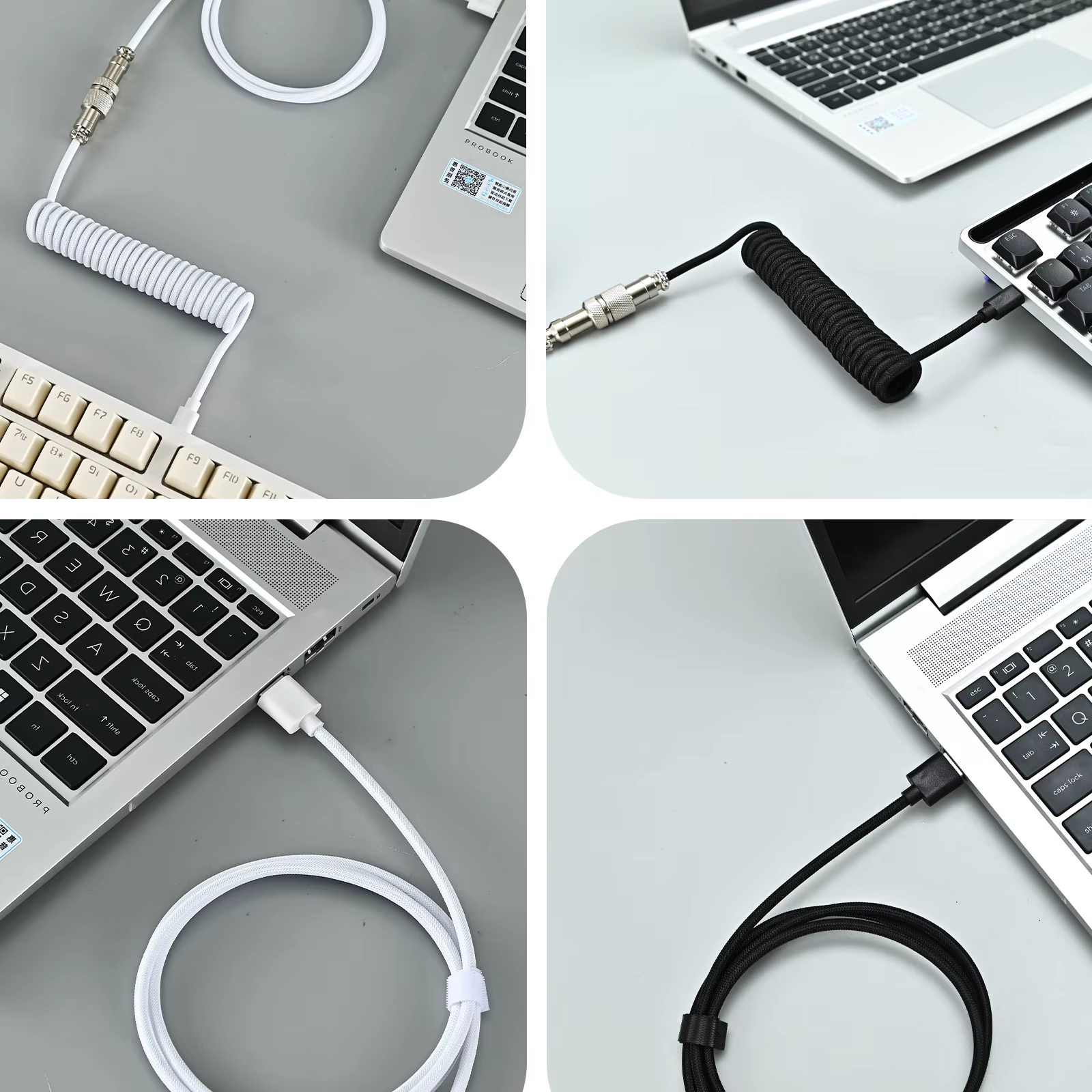 Câble enroulé pour clavier mécanique USB Type C