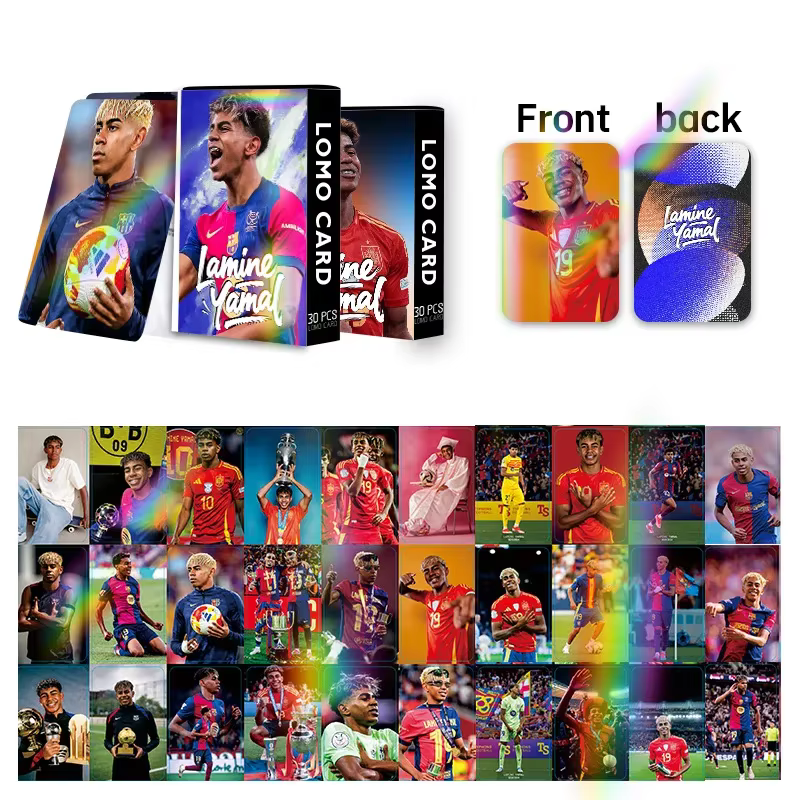 Cartes LOMO holographiques laser flash, 30 pièces en boîte, cartes décoratives miniatures HD double face, cartes cadeaux