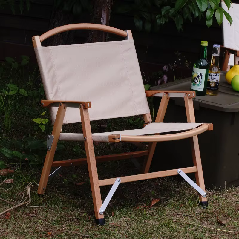 Chaise d'extérieur en bois pliante, ultralégère, portable, pour camping, plage, voyage, nature, randonnée, fournitures