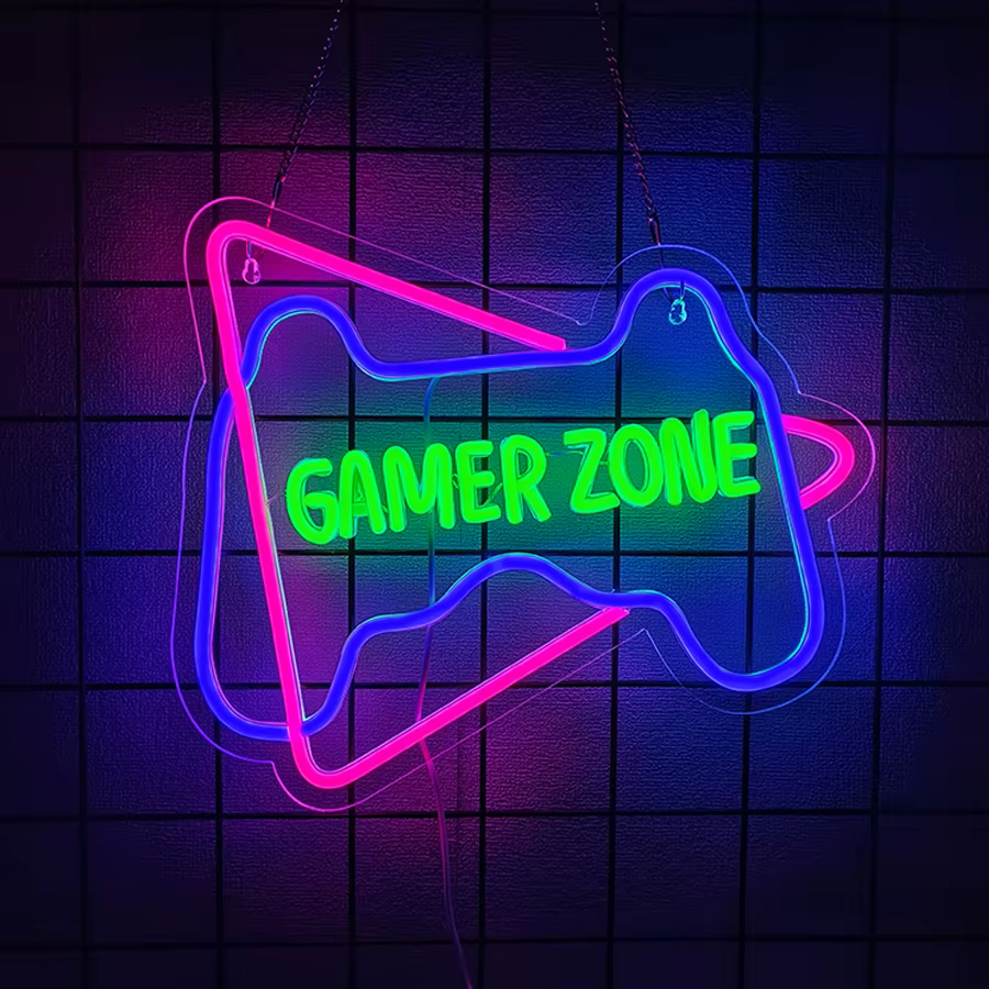 Enseigne au néon Gamer pour décoration murale de chambre