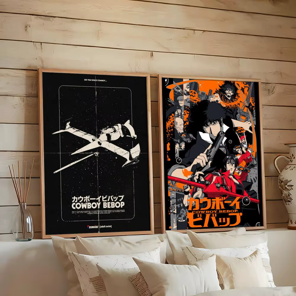 C-Cowboy B-Bebop Anime affiche HD PVC auto-adhésif mur Art-étanche réutilisable pour le bureau à domicile café