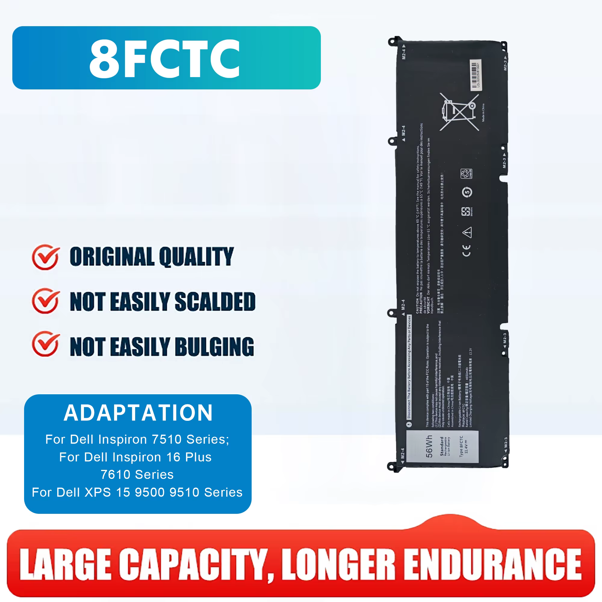 8FCTC pour DELL G15 5510 5511 5520 5515 5521 série