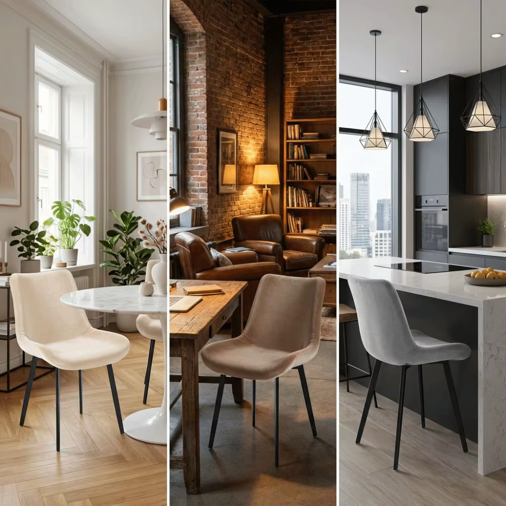 Housses de chaise de salle à manger en velours, couverture intégrale, élastiques, pour dossier court et dossier courbé, épaisses et extensibles, pour usage domestique