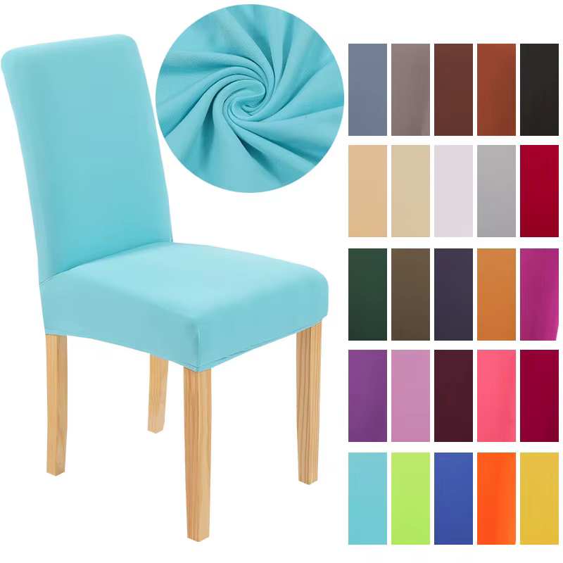 Housse De Chaise élastique De couleur unie, pour salle à manger, cuisine, mariage, hôtel, Banquet, Restaurant, housse De siège Anti-salissure