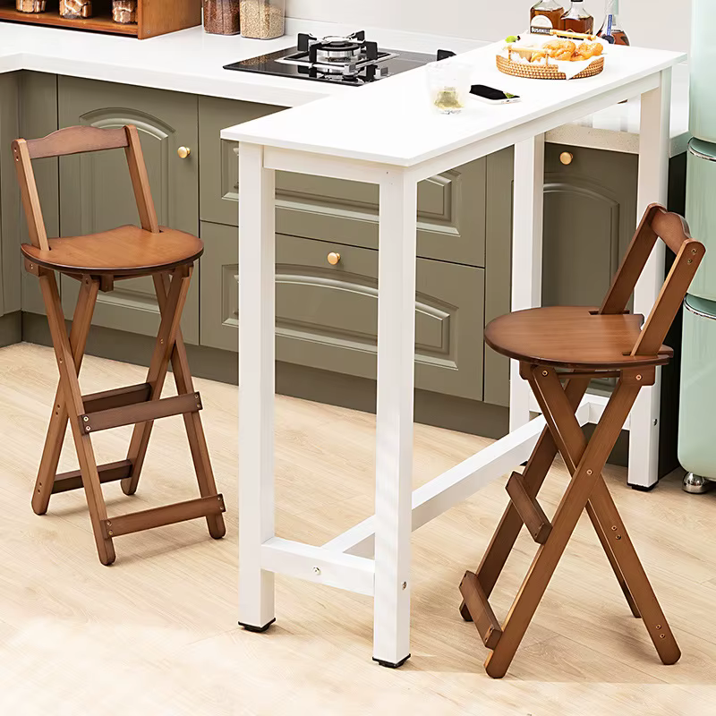 Chaise haute pliante de style rétro, chaise de restaurant pliante, chaise de bar en bambou, tabouret de bar, chaise haute de bureau portable