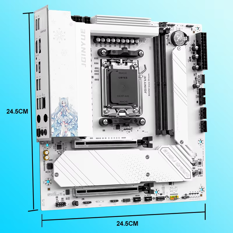 Carte mère JGINYUE B650M Snow Dream AM5 DDR5 pour processeur AMD Ryzen 7000/8000/9000