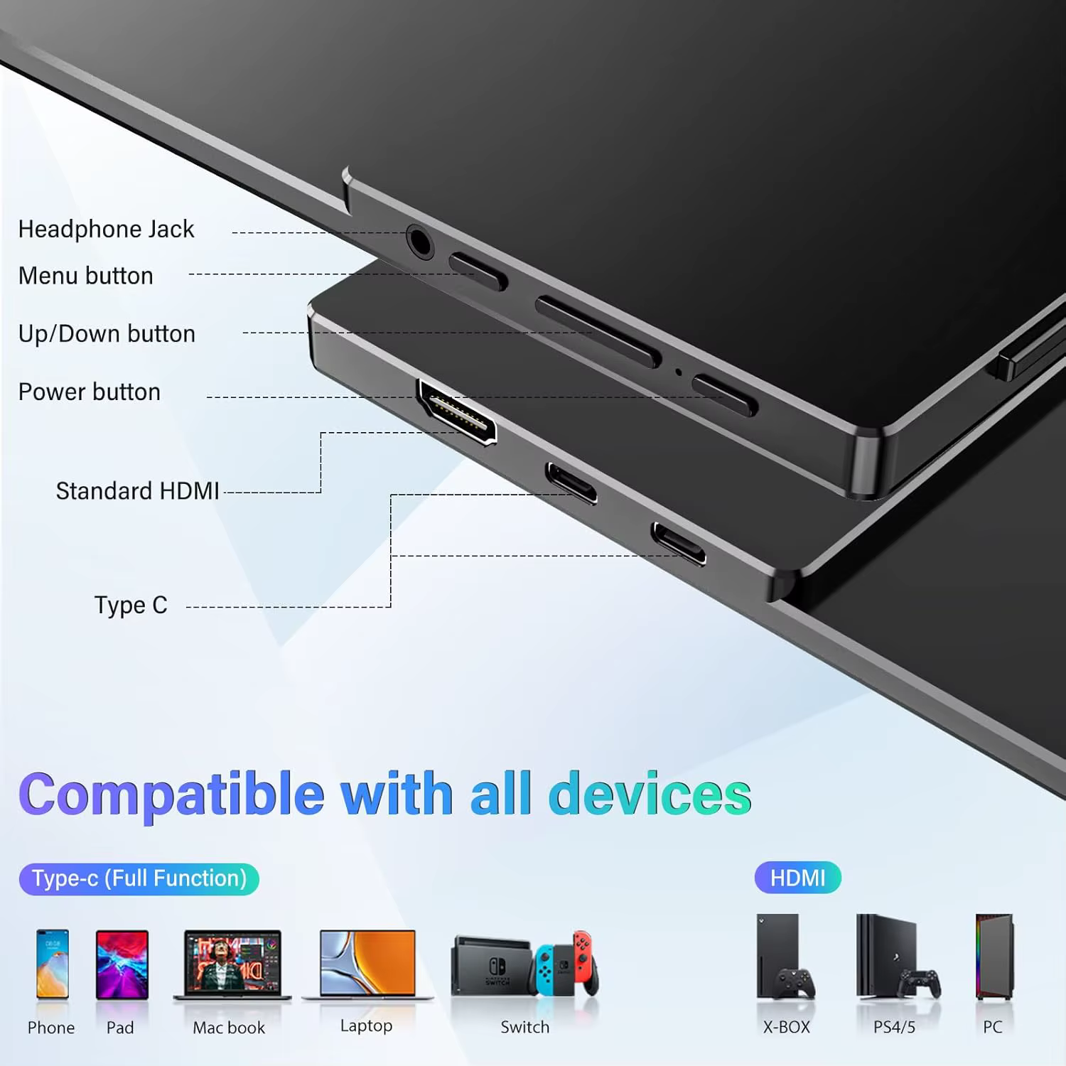 Moniteur portable 16 pouces 1920x1200P IPS