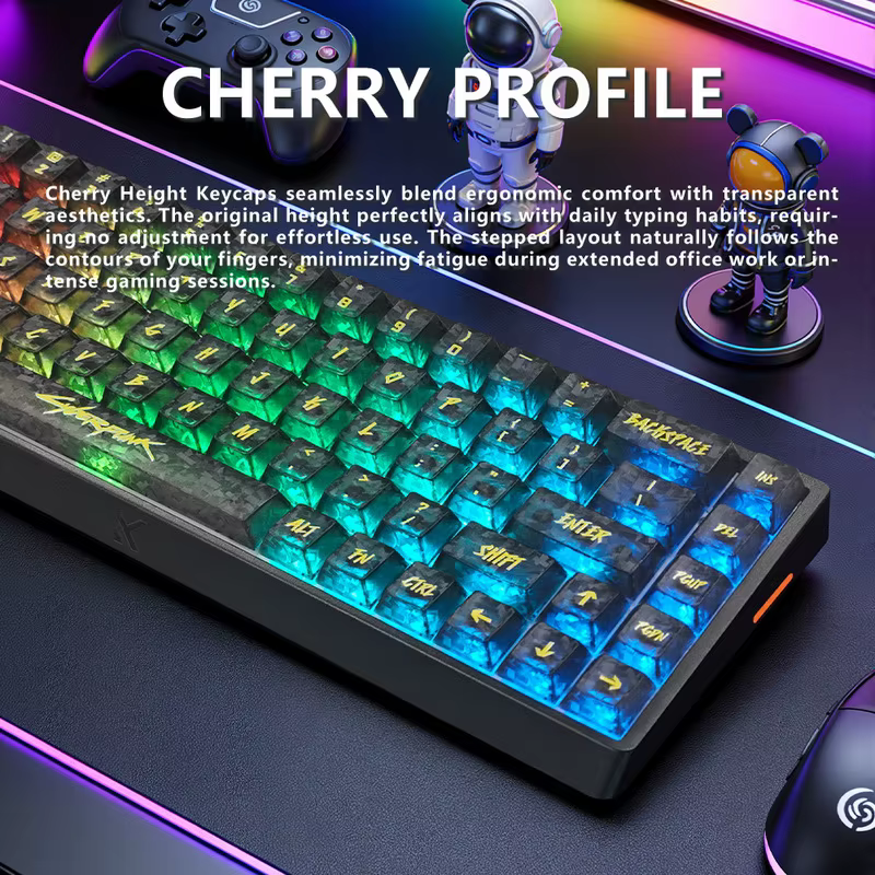 Clavier mécanique sur le thème cyberpunk