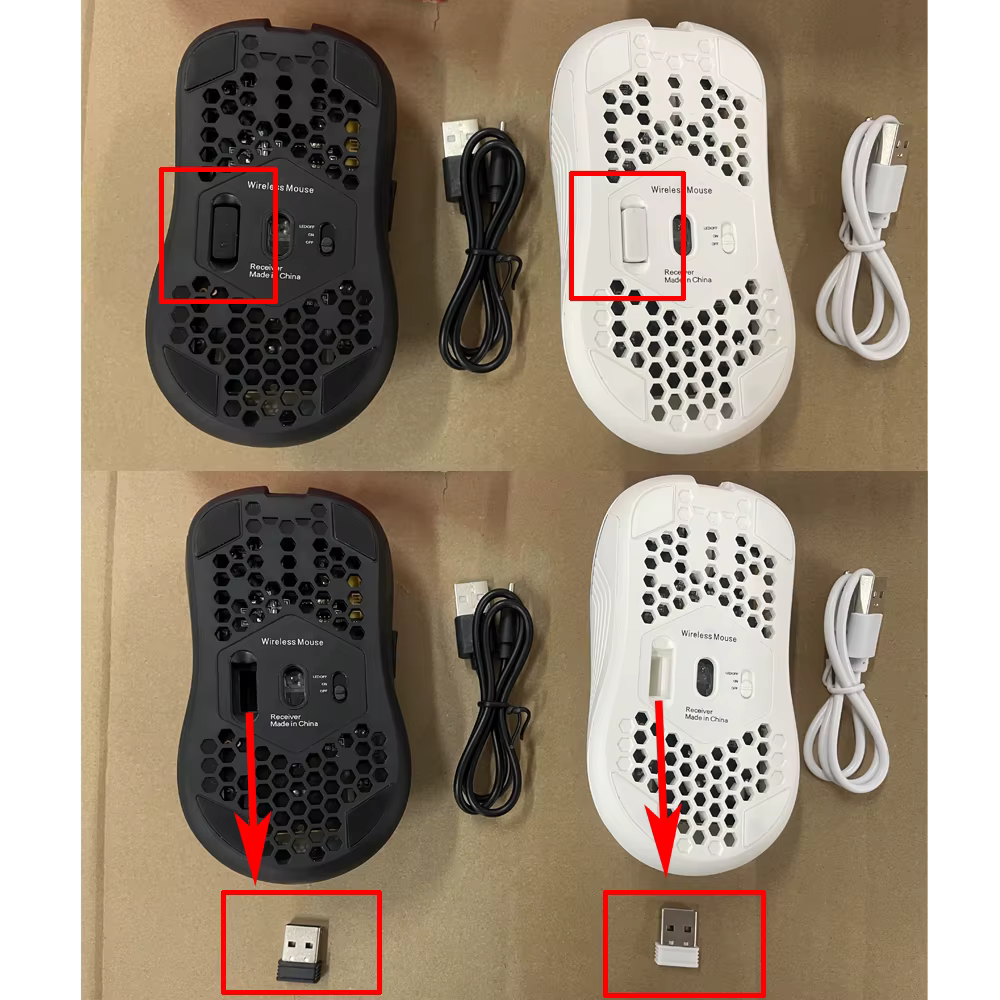 Souris sans fil 2.4G avec rétroéclairage rvb