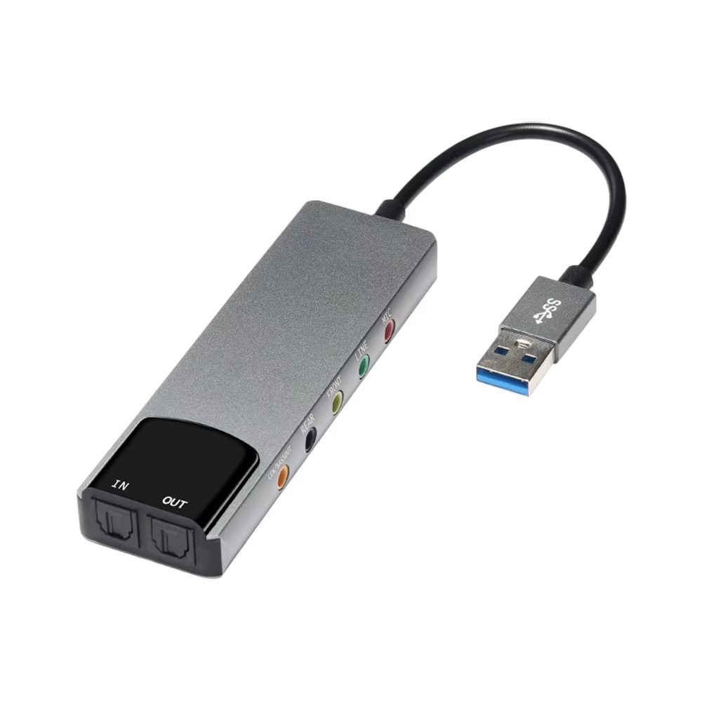 Carte son optique USB externe 6 en 1
