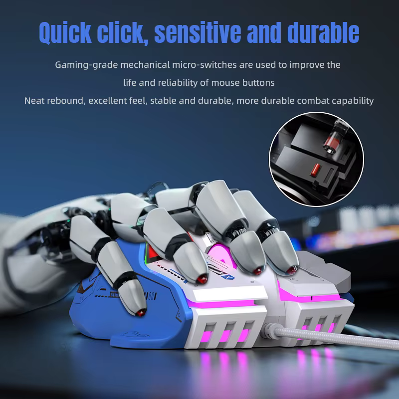 Souris de jeu G6 filaire 128000 DPI ChipA826 RGB Conception ergonomique macroprogrammable supérieure pour les jeux et le travail