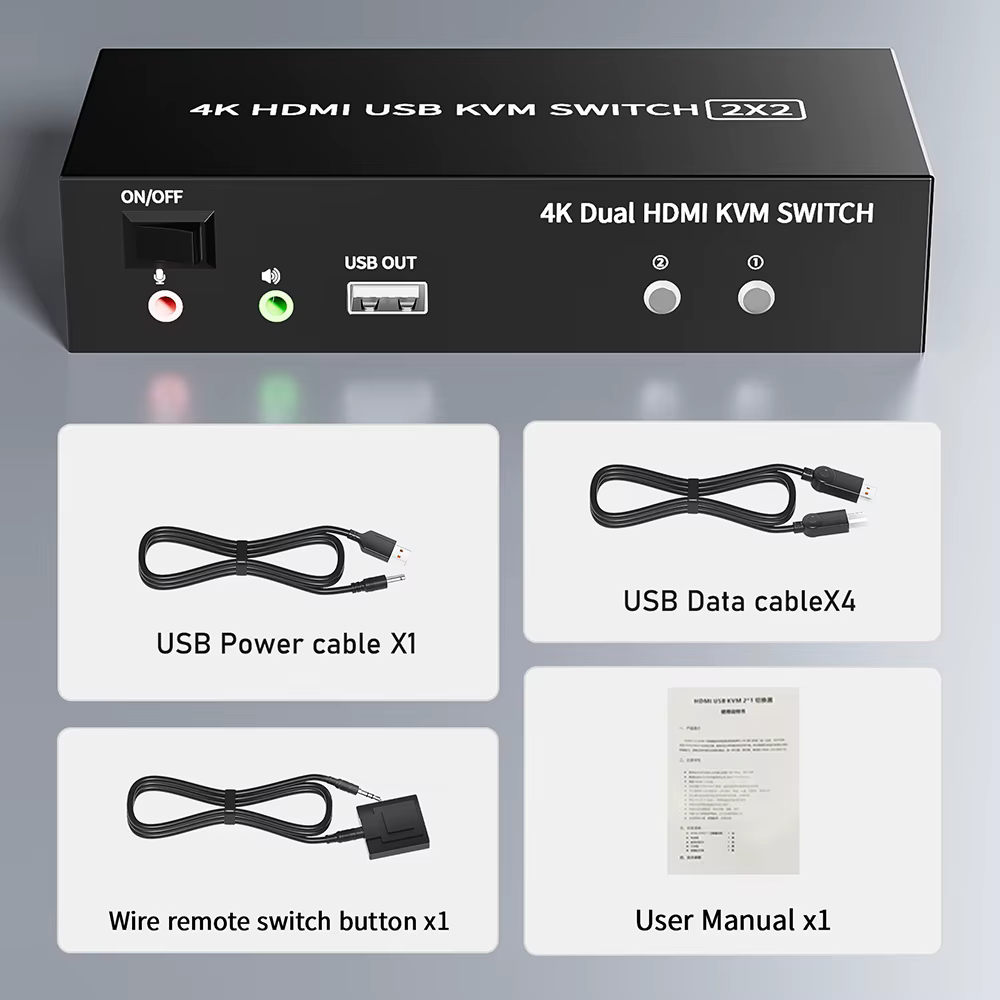 Commutateur KVM HDMI DisplayPort pour moniteur touristique