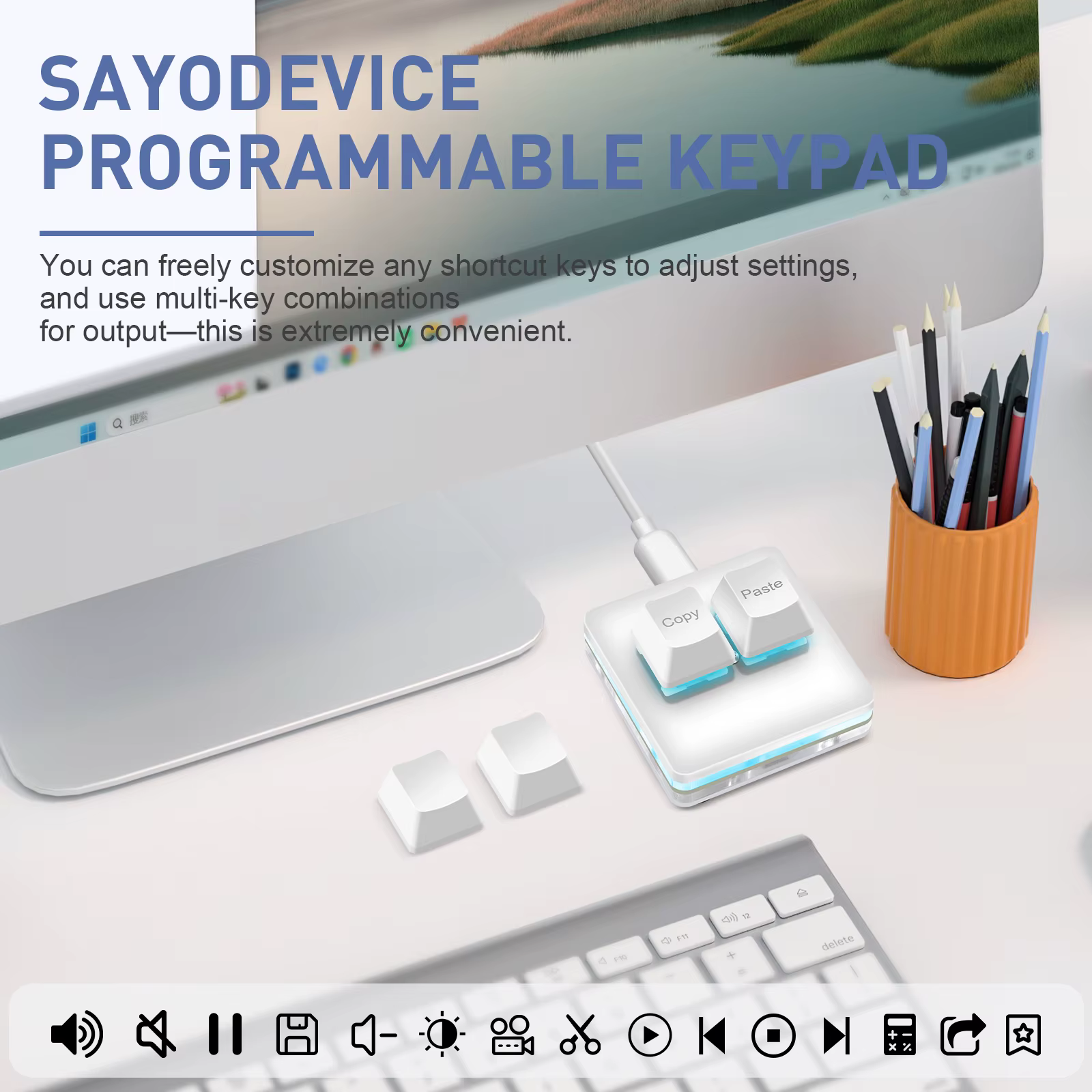 Clavier USB filaire SAYODEVICE pour copie et collage