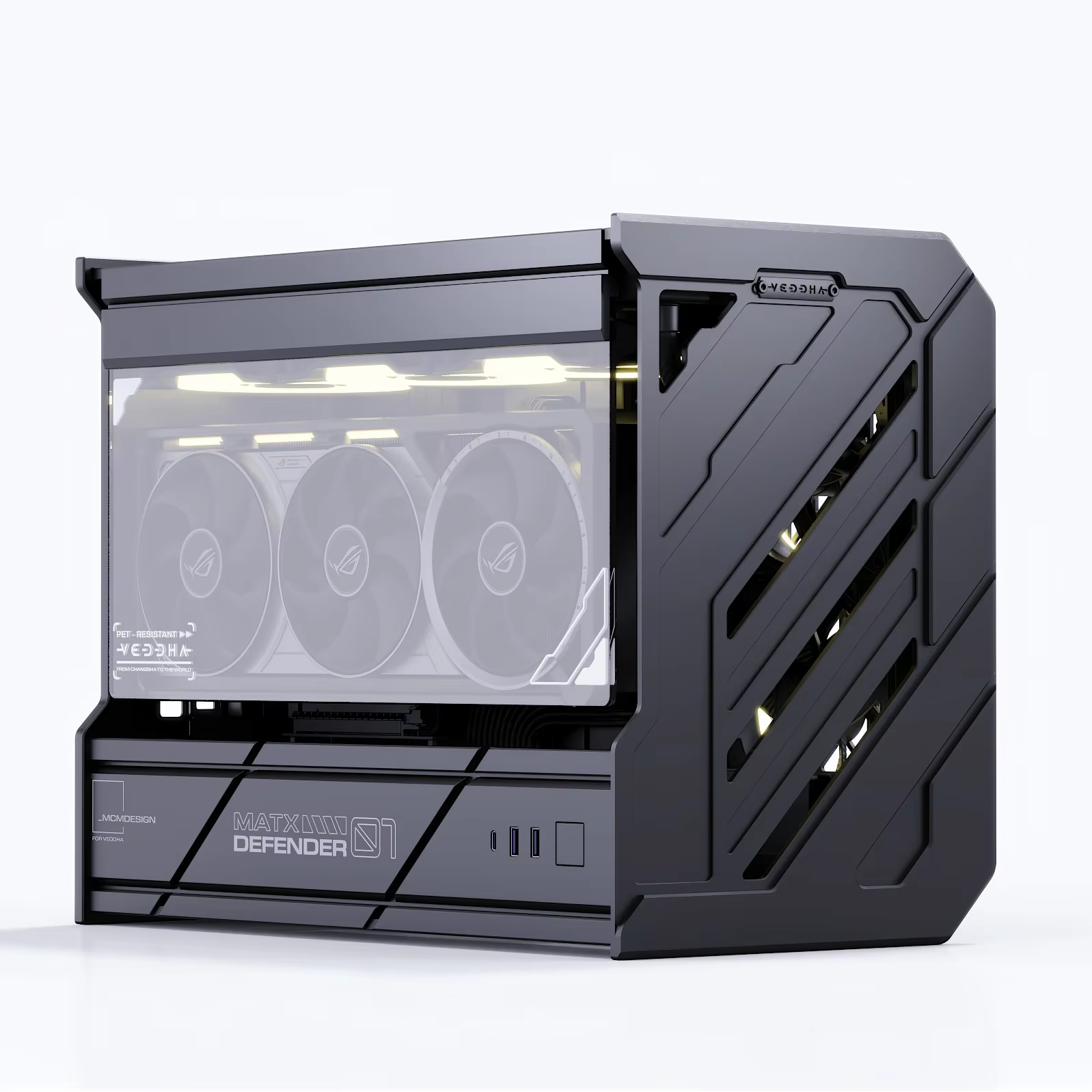 Boîtier PC MATX en aluminium CNC pour jeux en plein air