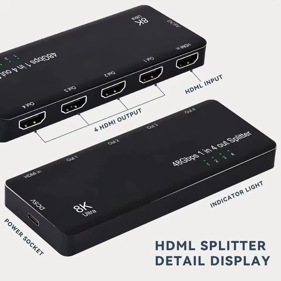 Répartiteur HDMI 8K 1 entrée 4 sorties