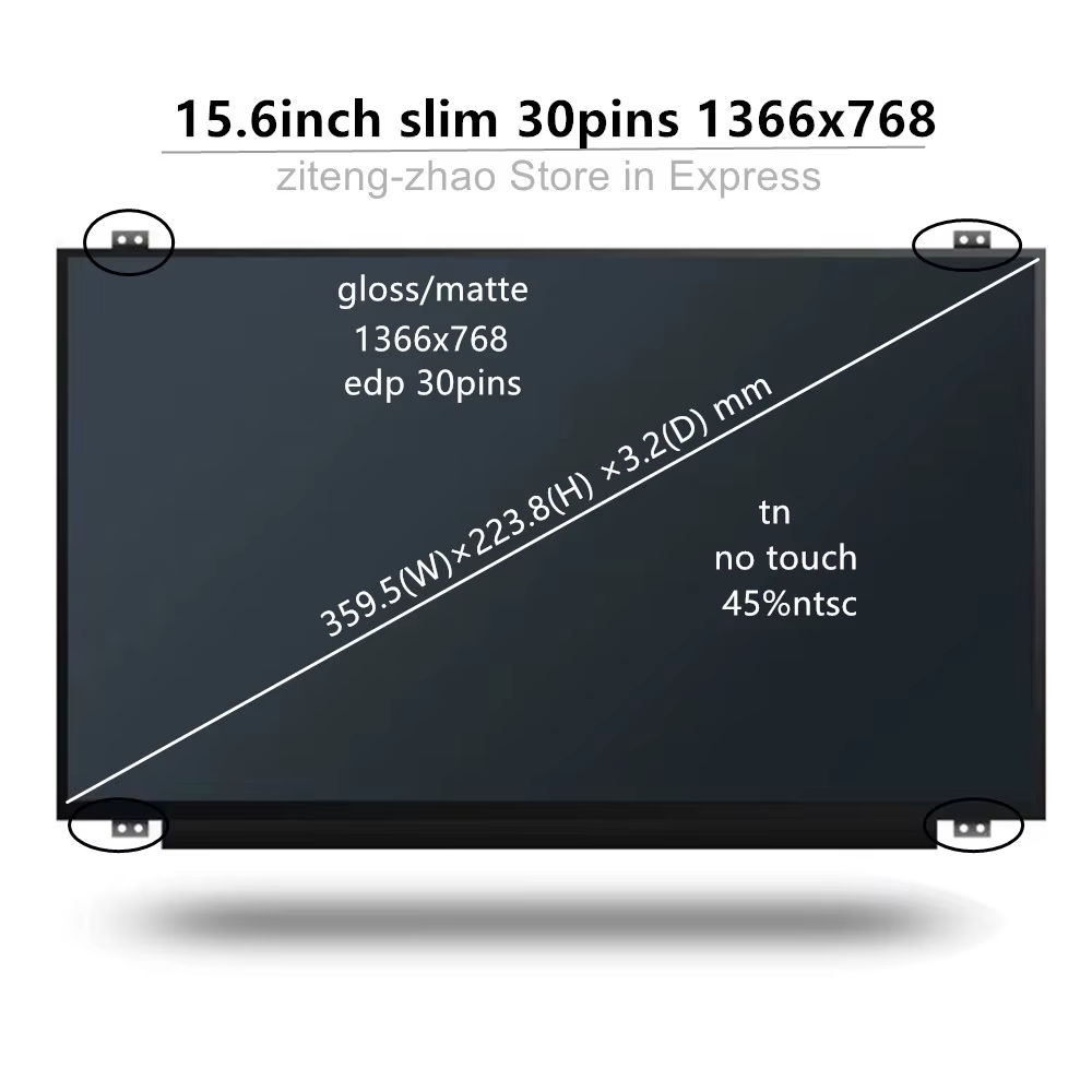 15.6 "LP156WHB-TP d'écran d'affichage à cristaux liquides d'ordinateur portable de pouce D1(A1 C1)/B156XTN03.3/NT156WHM-N42 LP156WHU-TPA1/B156XW04 V.8 V.7 pour E550 E555 S510P