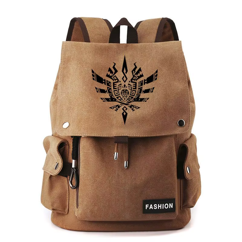Monster Hunter Wilds Felyne Rathian Nergigante Game Merchandise sac à dos bidimensionnel pour hommes élégant sac à cordon décontracté